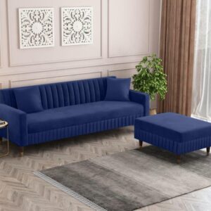 4 Seater L Shape Sofa in Purple Colour