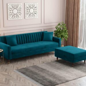 4 Seater L Shape Sofa in Blue Colour