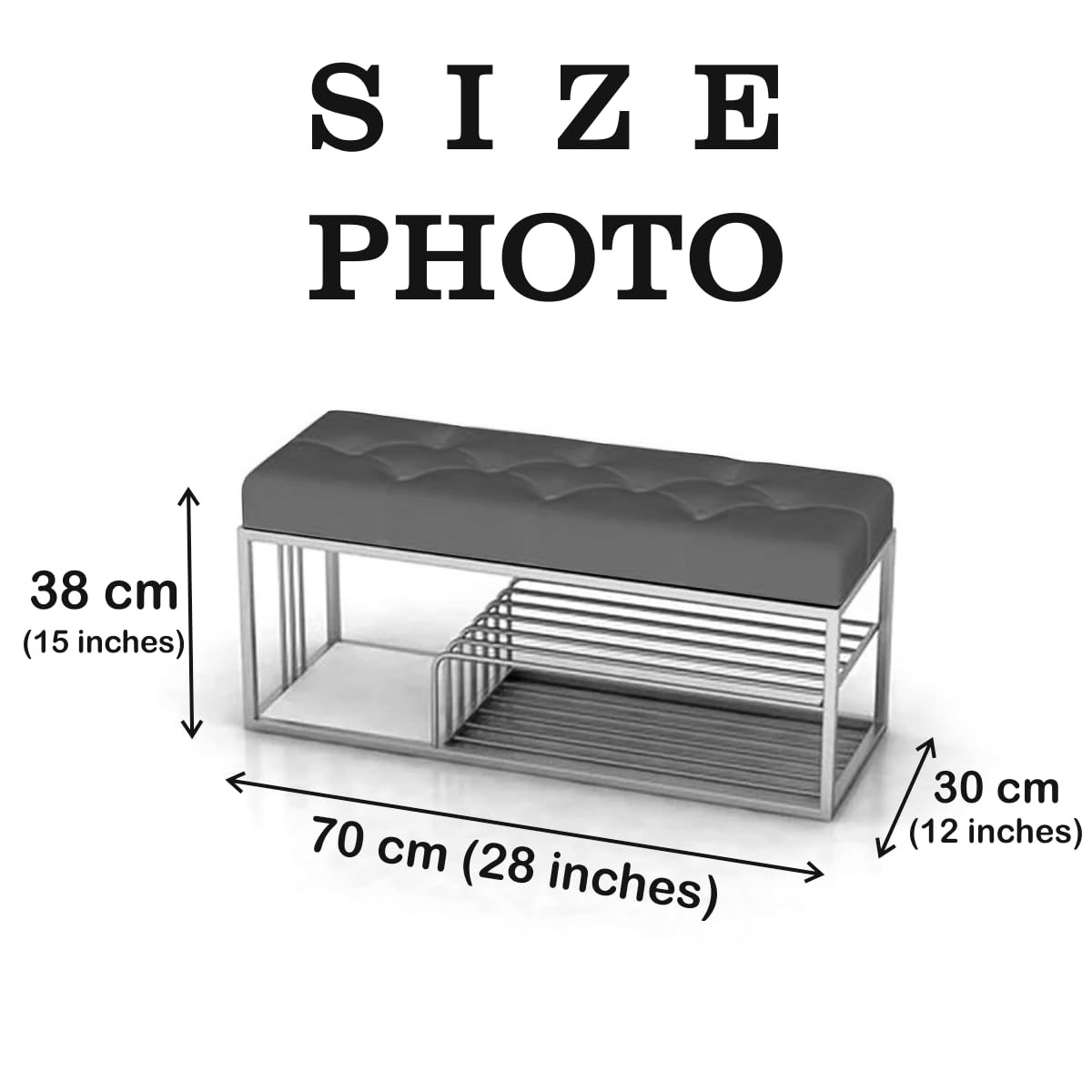 Fabric Bench with Shoe Rack in Off-White Colour - Image 10