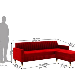 5 Seater L Shape Sofa in Red Colour