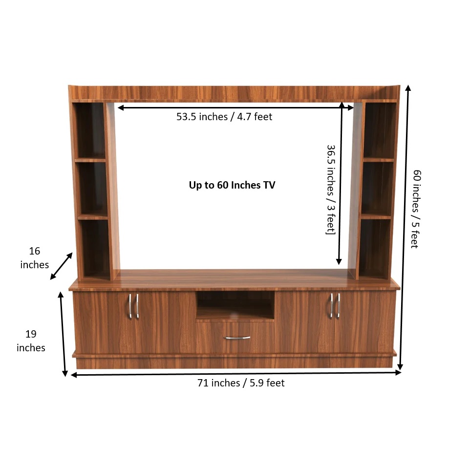 Wood T.V. Unit in Dark Brown Colour - Image 8