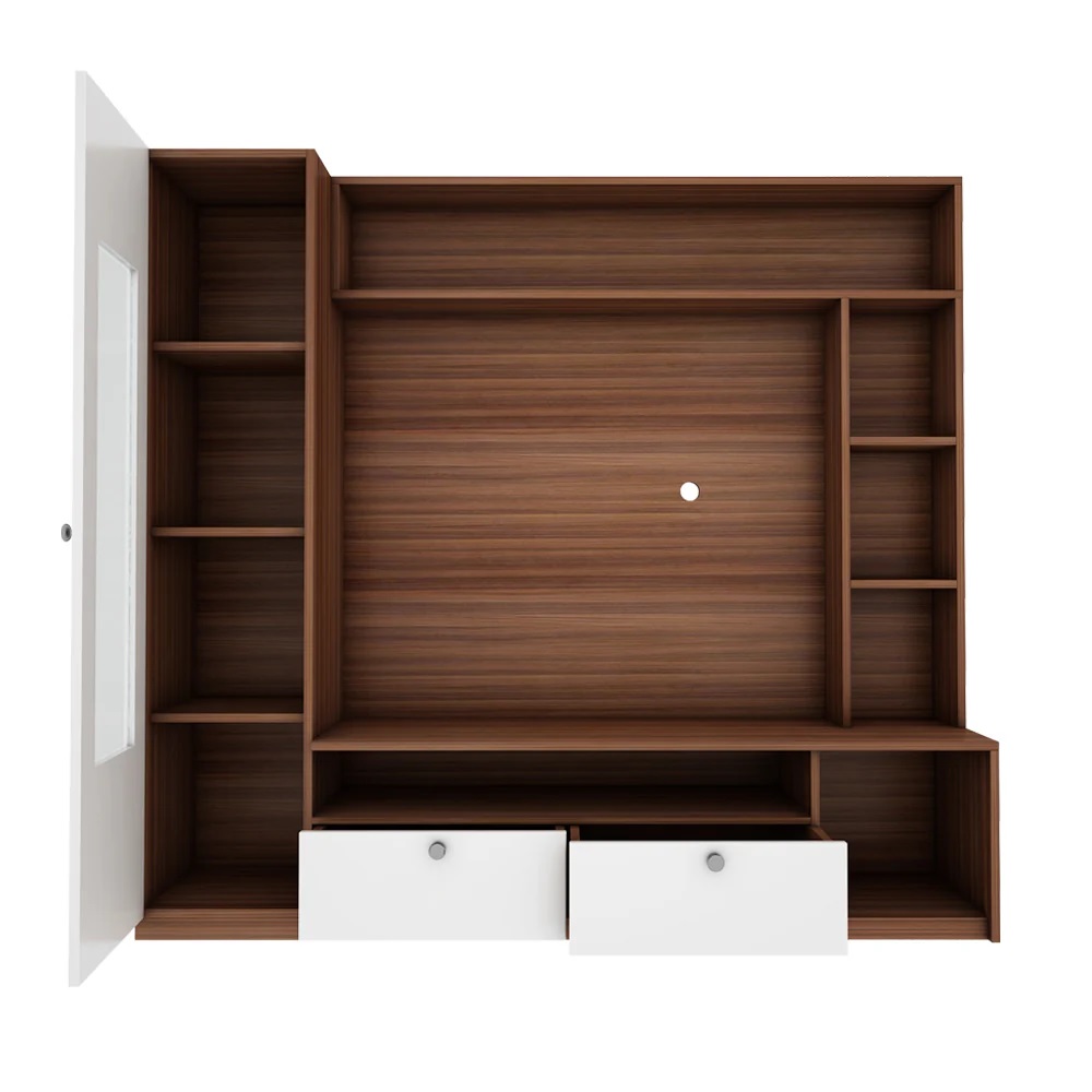 Wood T.V. Unit in Brown and White Colour - Image 4