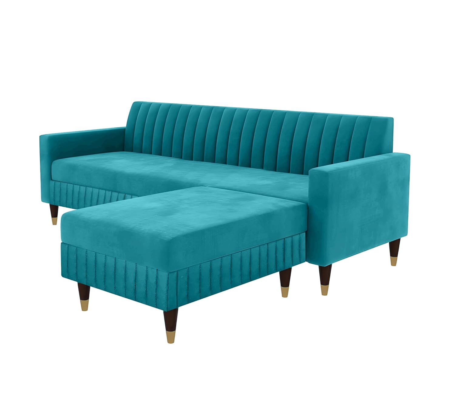 5 Seater L Shape Sofa in Blue Colour - Image 3
