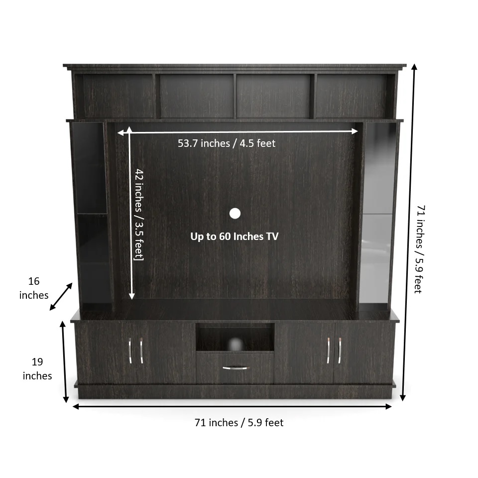 Wood T.V. Unit in Dark Brown Colour - Image 7