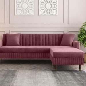 5 Seater L Shape Sofa in Camel Colour