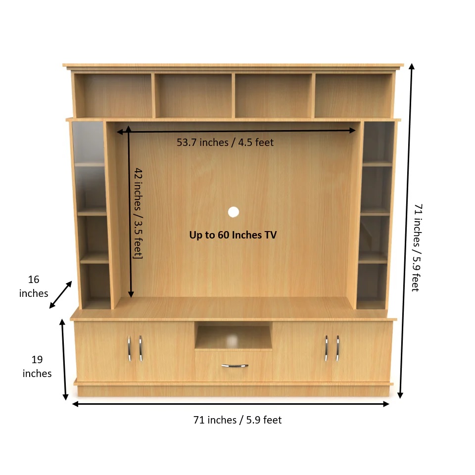 Wood T.V. Unit in Light Brown Colour - Image 8