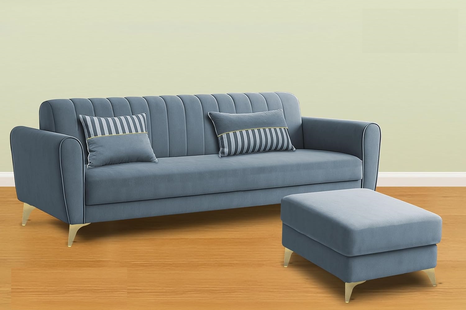 5 Seater L Shape Sofa in Grey Colour - Image 2