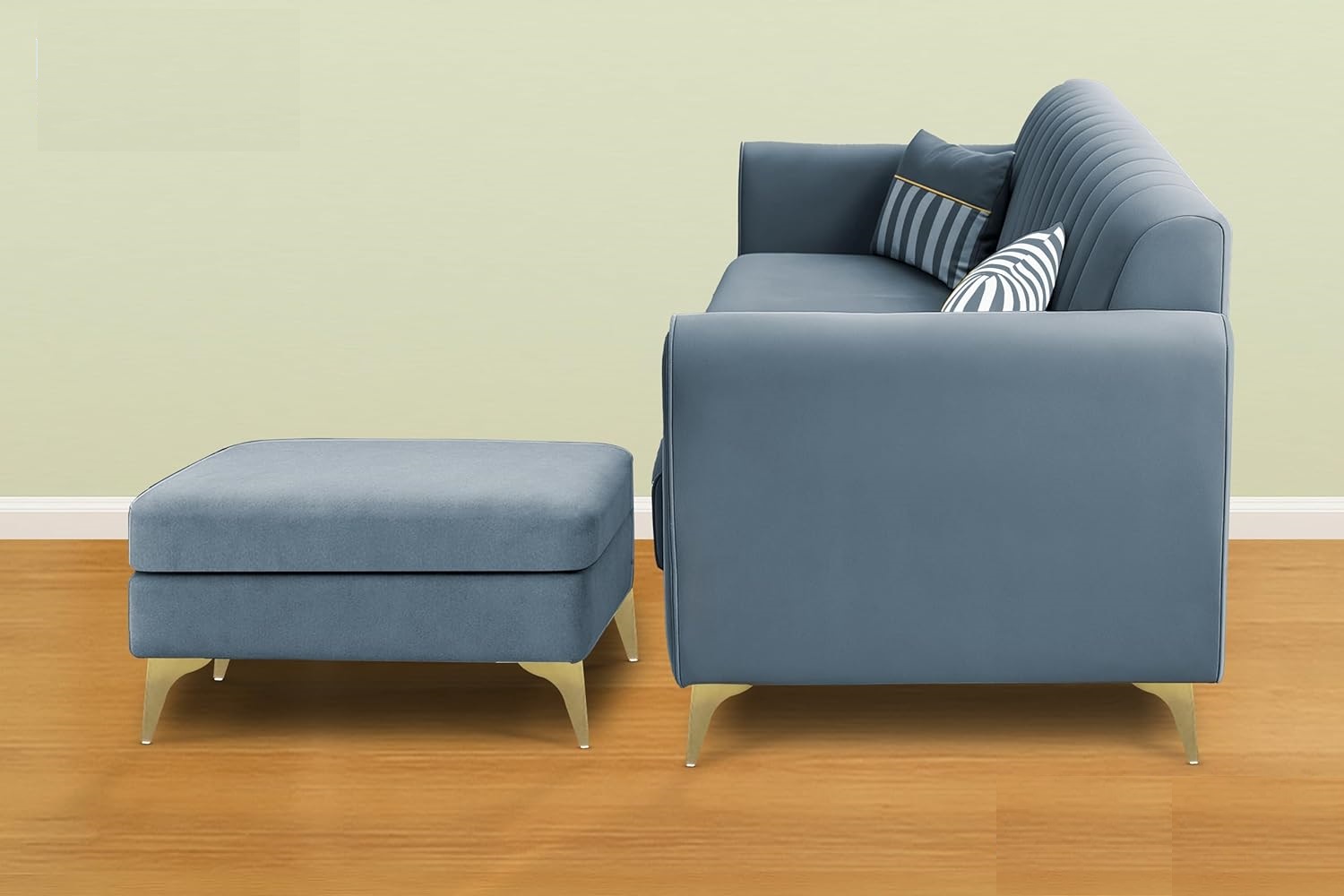 5 Seater L Shape Sofa in Grey Colour - Image 8
