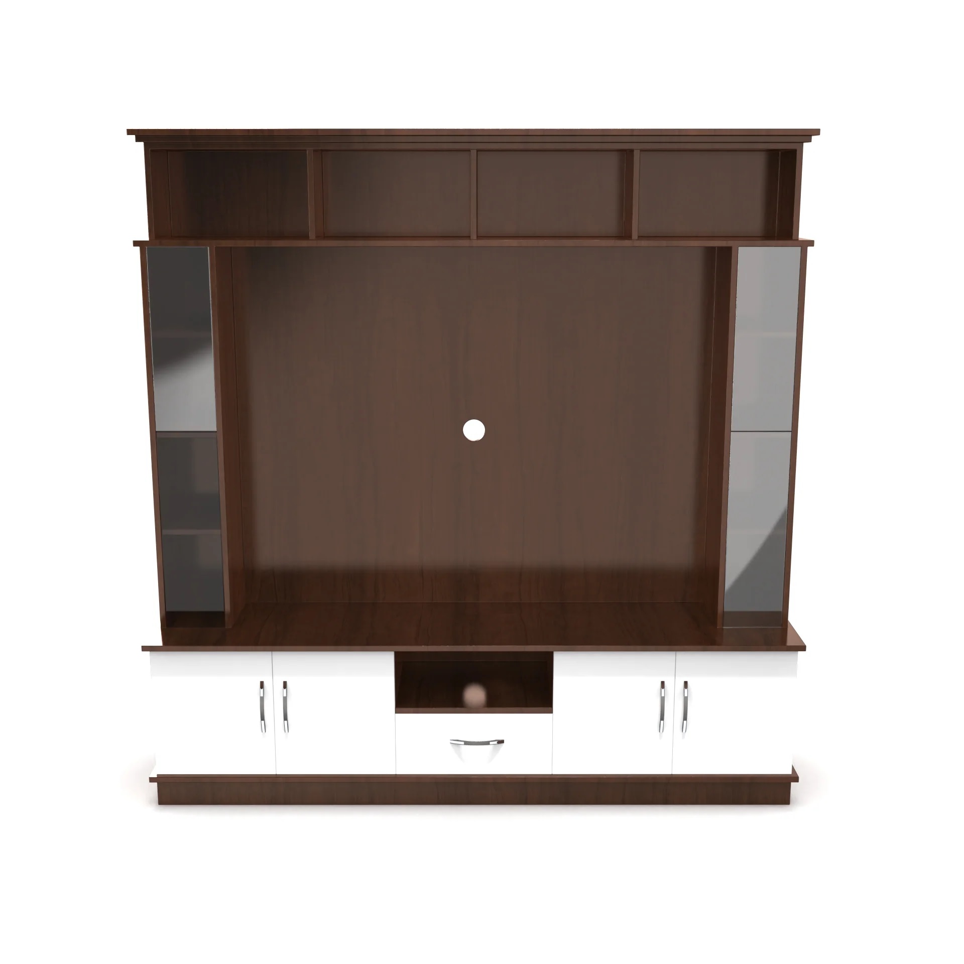 Wood T.V. Unit in Brown and White Colour - Image 4