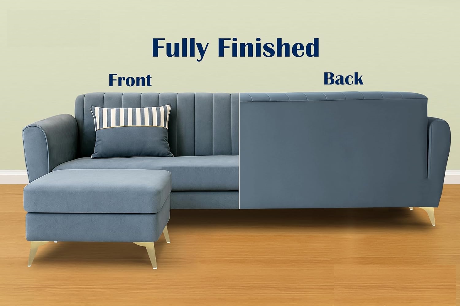 5 Seater L Shape Sofa in Grey Colour - Image 6