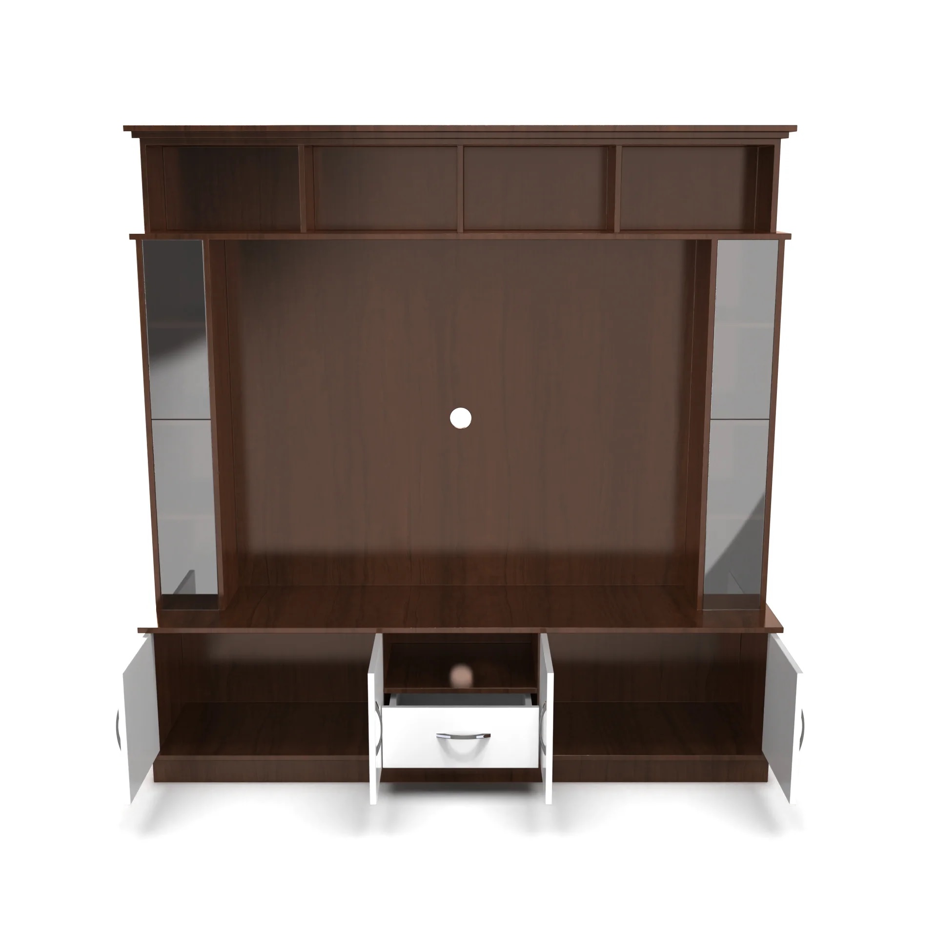 Wood T.V. Unit in Brown and White Colour - Image 5