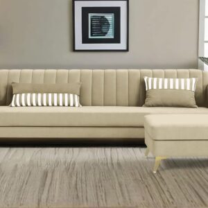 5 Seater L Shape Sofa in Beige Colour