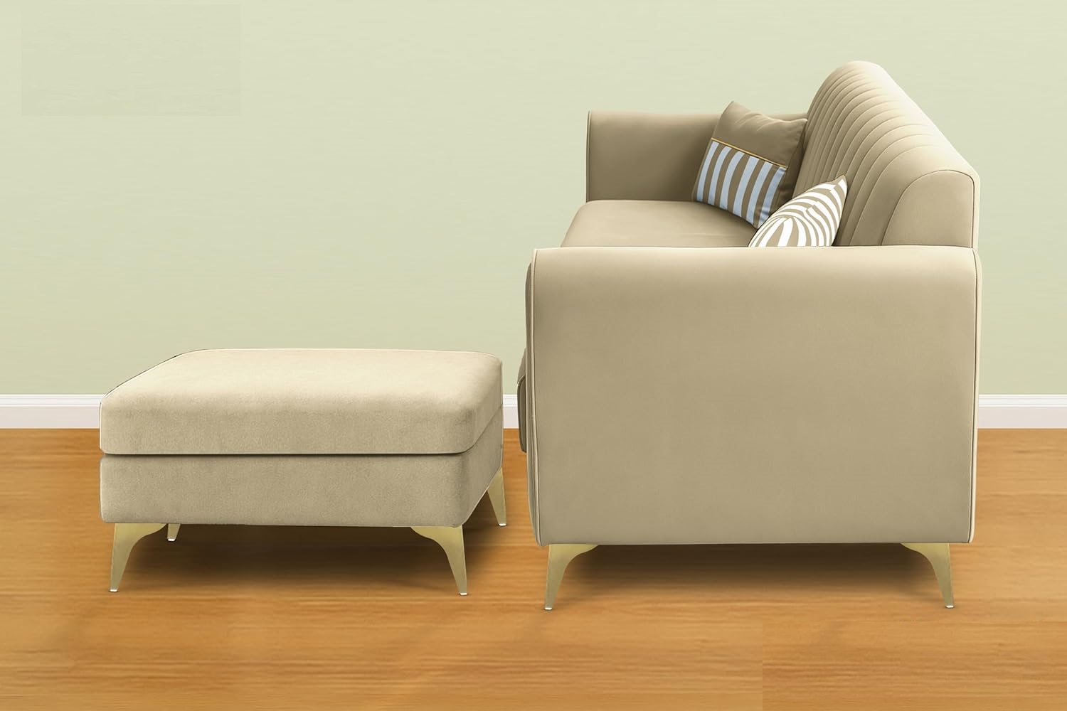 5 Seater L Shape Sofa in Beige Colour - Image 7
