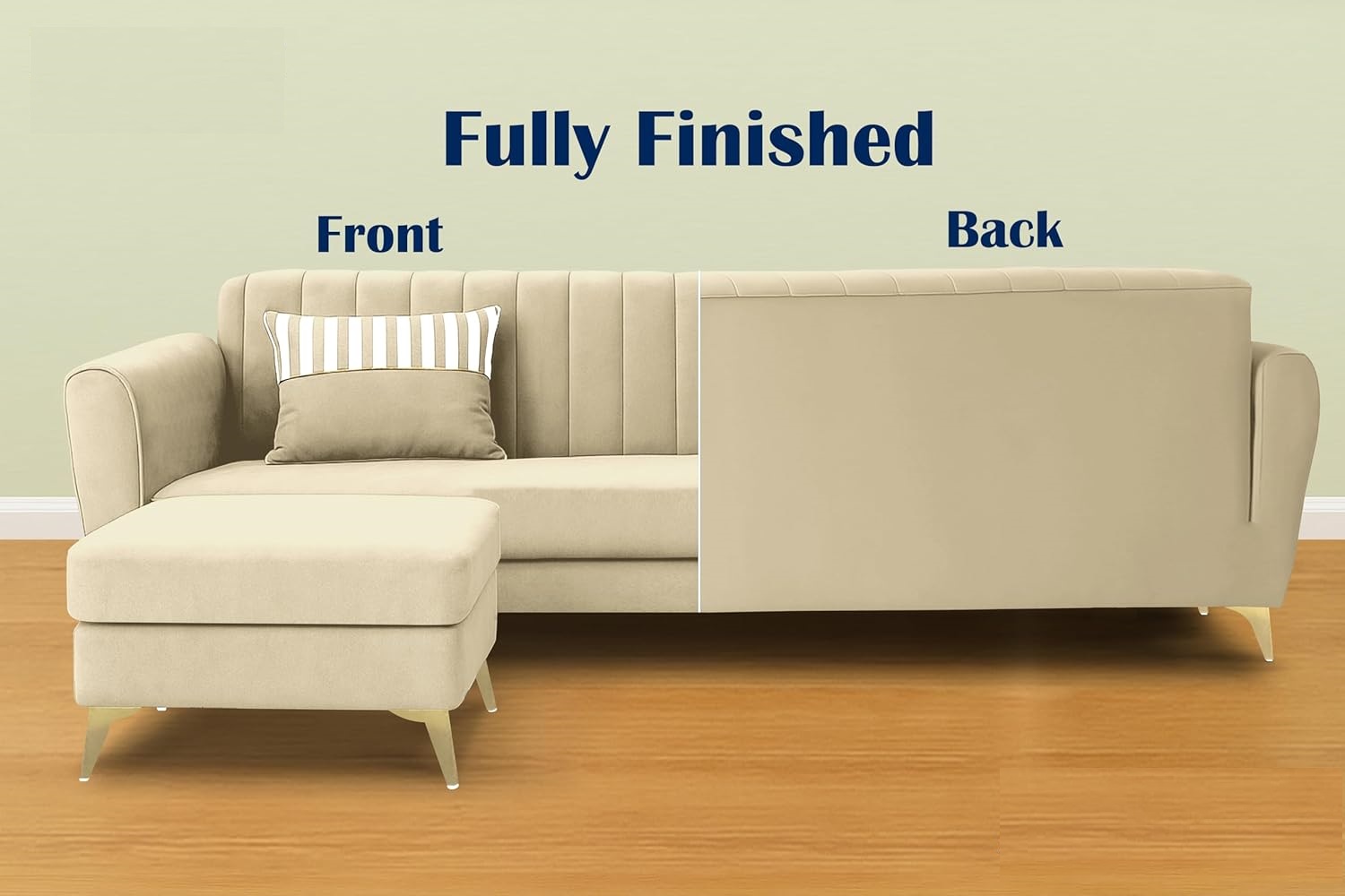5 Seater L Shape Sofa in Beige Colour - Image 6