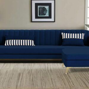 5 Seater L Shape Sofa in Purple Colour
