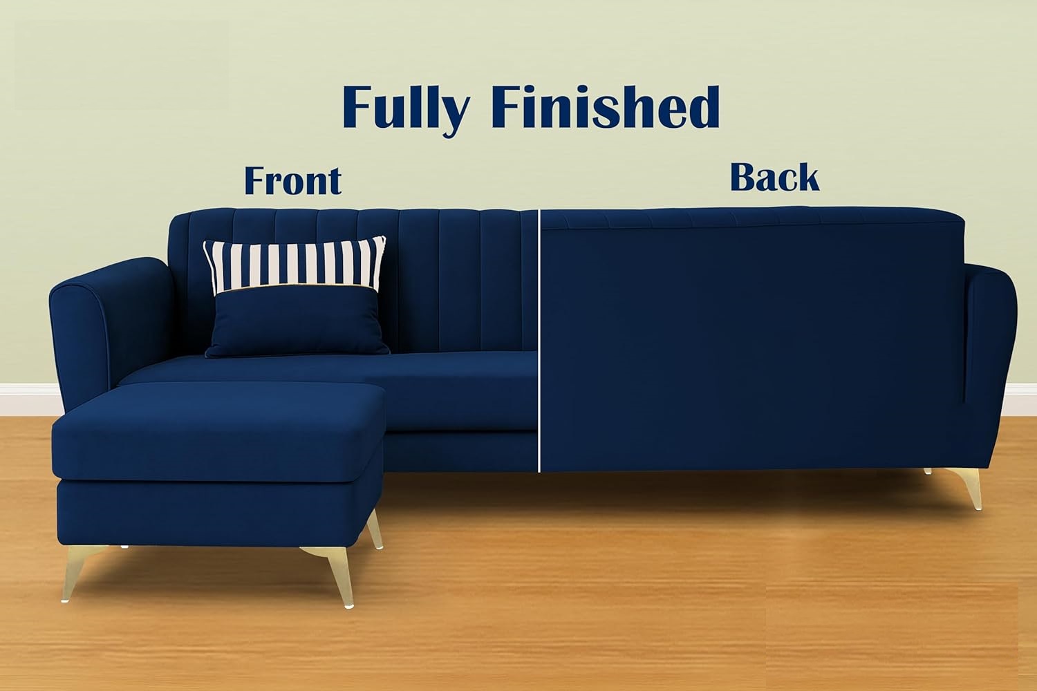 5 Seater L Shape Sofa in Purple Colour - Image 6
