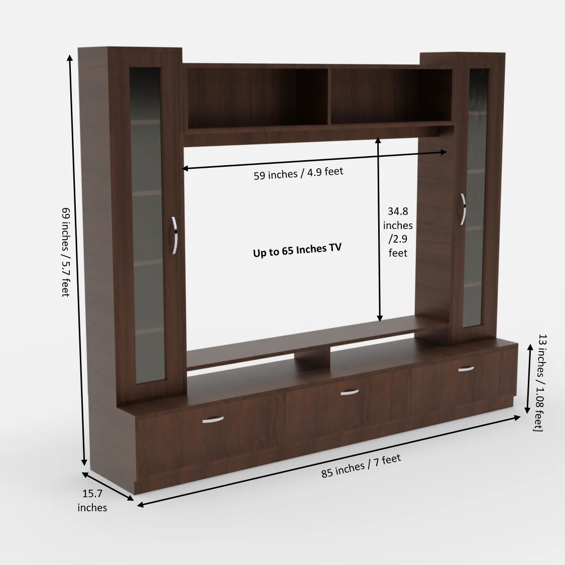 Wood T.V. Unit in Brown Colour - Image 6