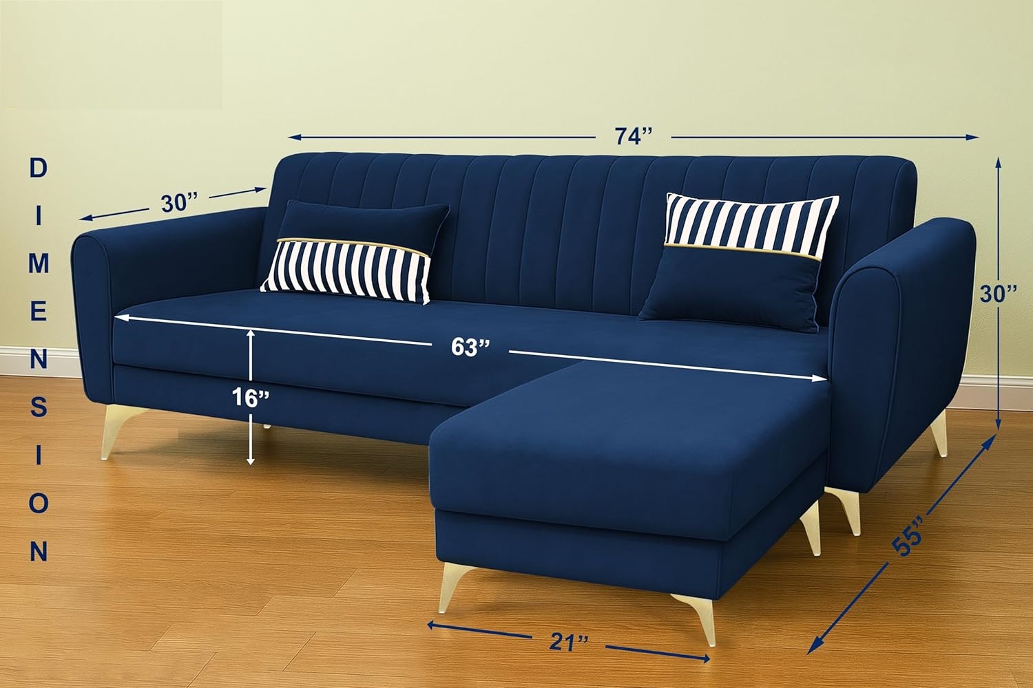 5 Seater L Shape Sofa in Purple Colour - Image 9