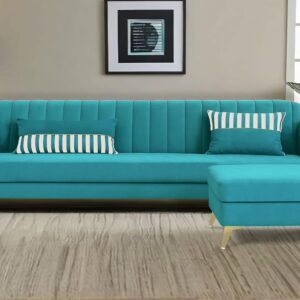5 Seater L Shape Sofa in Blue Colour