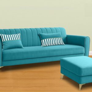 5 Seater L Shape Sofa in Blue Colour