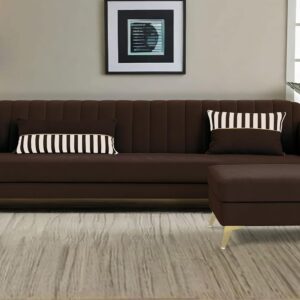 5 Seater L Shape Sofa in Brown Colour