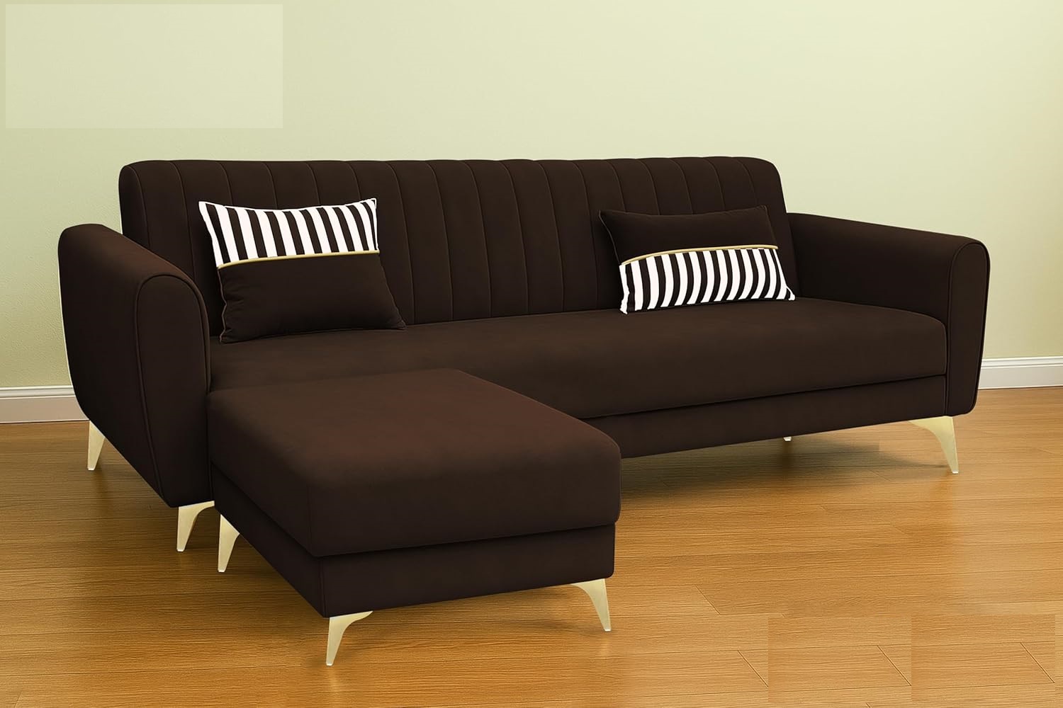 5 Seater L Shape Sofa in Brown Colour - Image 8