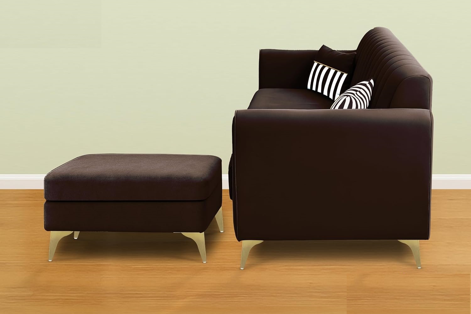 5 Seater L Shape Sofa in Brown Colour - Image 7
