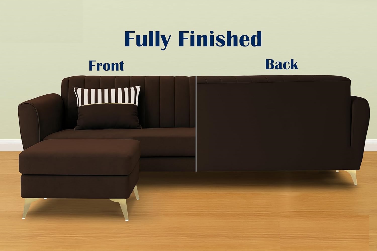 5 Seater L Shape Sofa in Brown Colour - Image 6