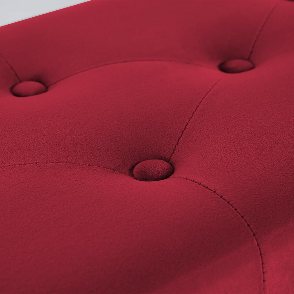 Fabric Bench with Shoe Rack in Red Colour - Image 2