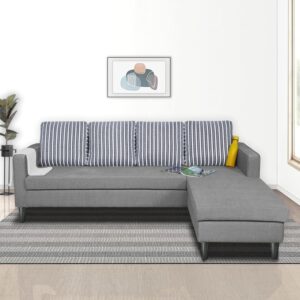 4 Seater L Shape Sofa in Grey Colour