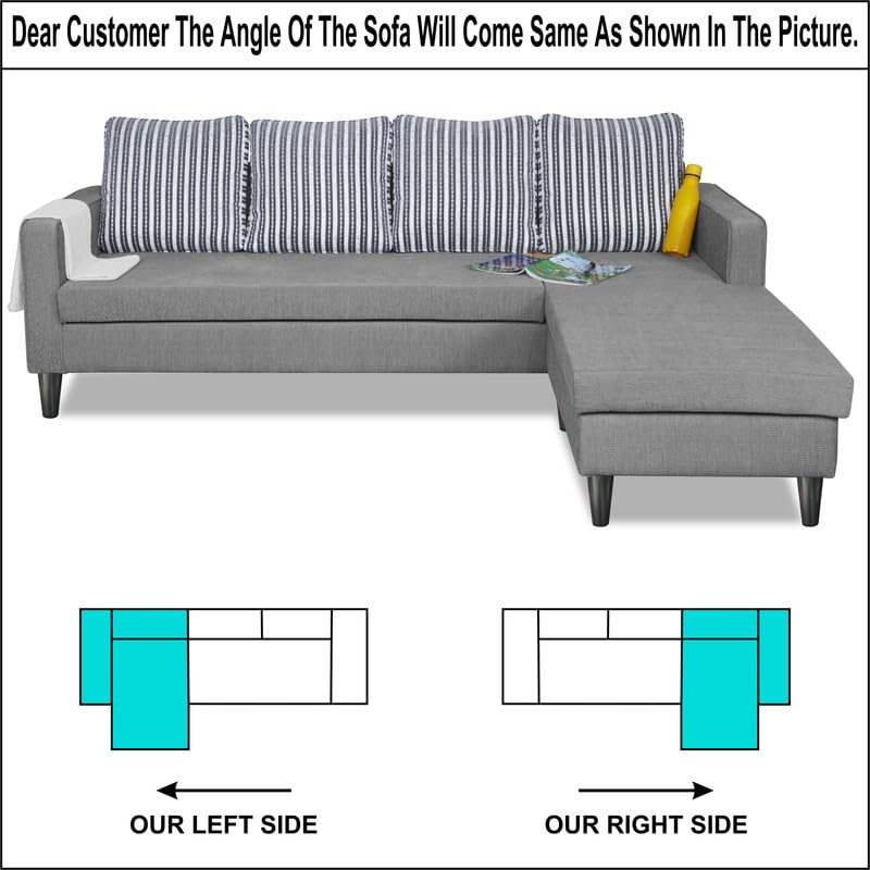 4 Seater L Shape Sofa in Grey Colour - Image 2