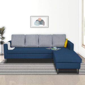 4 Seater L Shape Sofa in Blue Colour