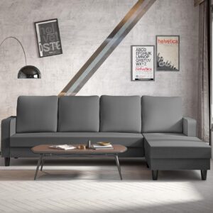 4 Seater L Shape Sofa in Grey Colour