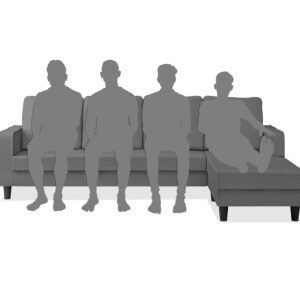 4 Seater L Shape Sofa in Grey Colour