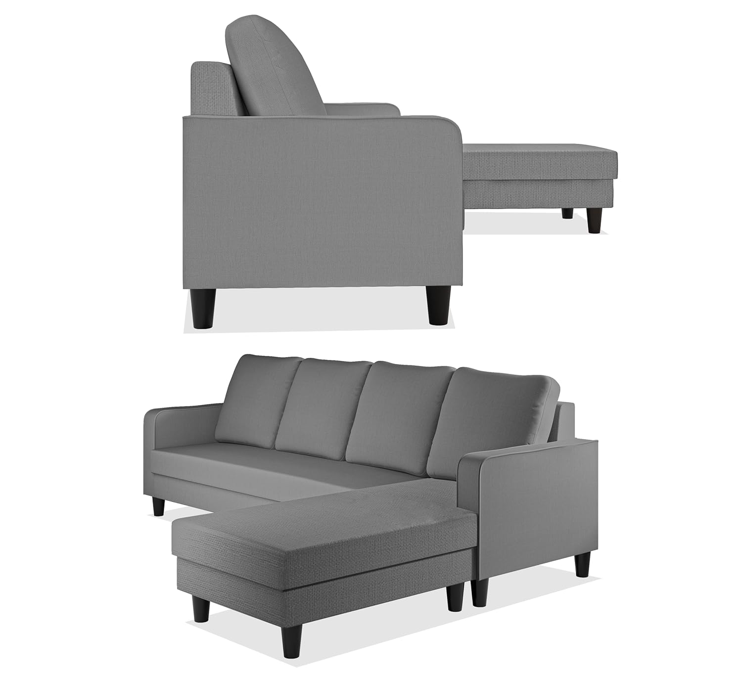 4 Seater L Shape Sofa in Grey Colour - Image 4