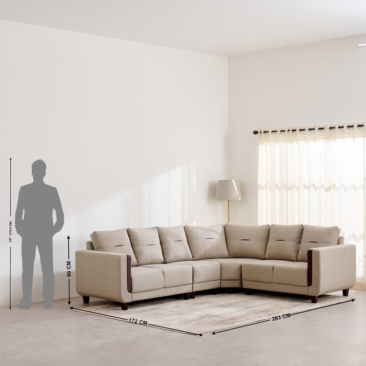 7 Seater L Shape Sofa in Beige Colour - Image 11
