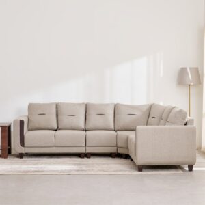 7 Seater L Shape Sofa in Beige Colour