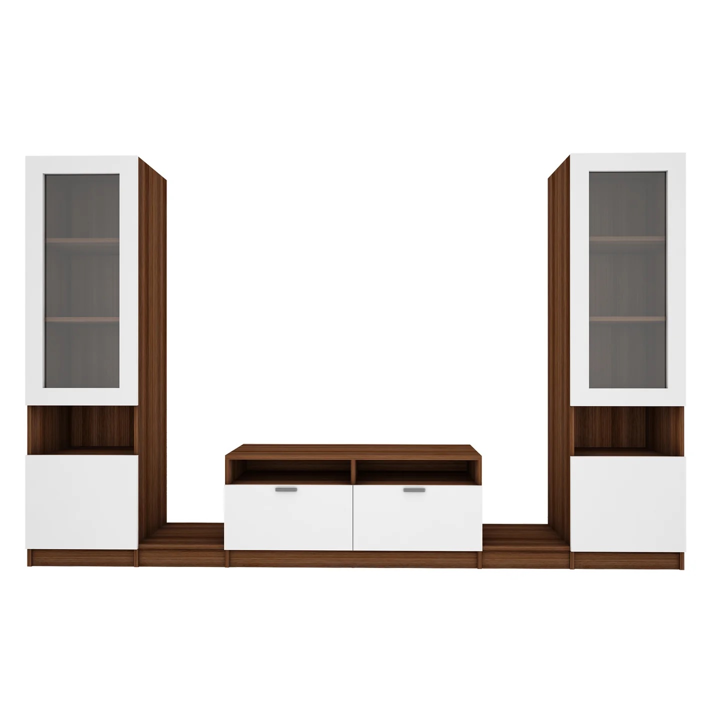 Wood T.V. Unit in Brown and White Colour - Image 3