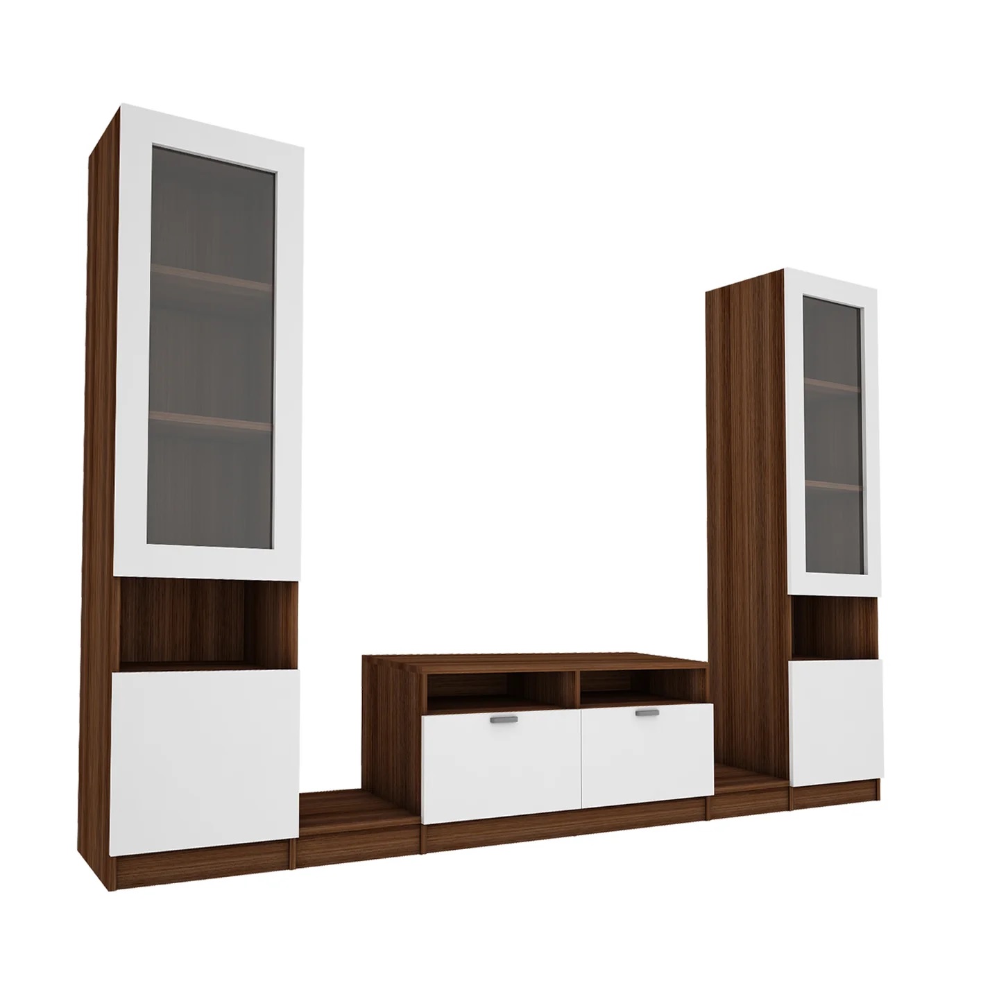 Wood T.V. Unit in Brown and White Colour - Image 4