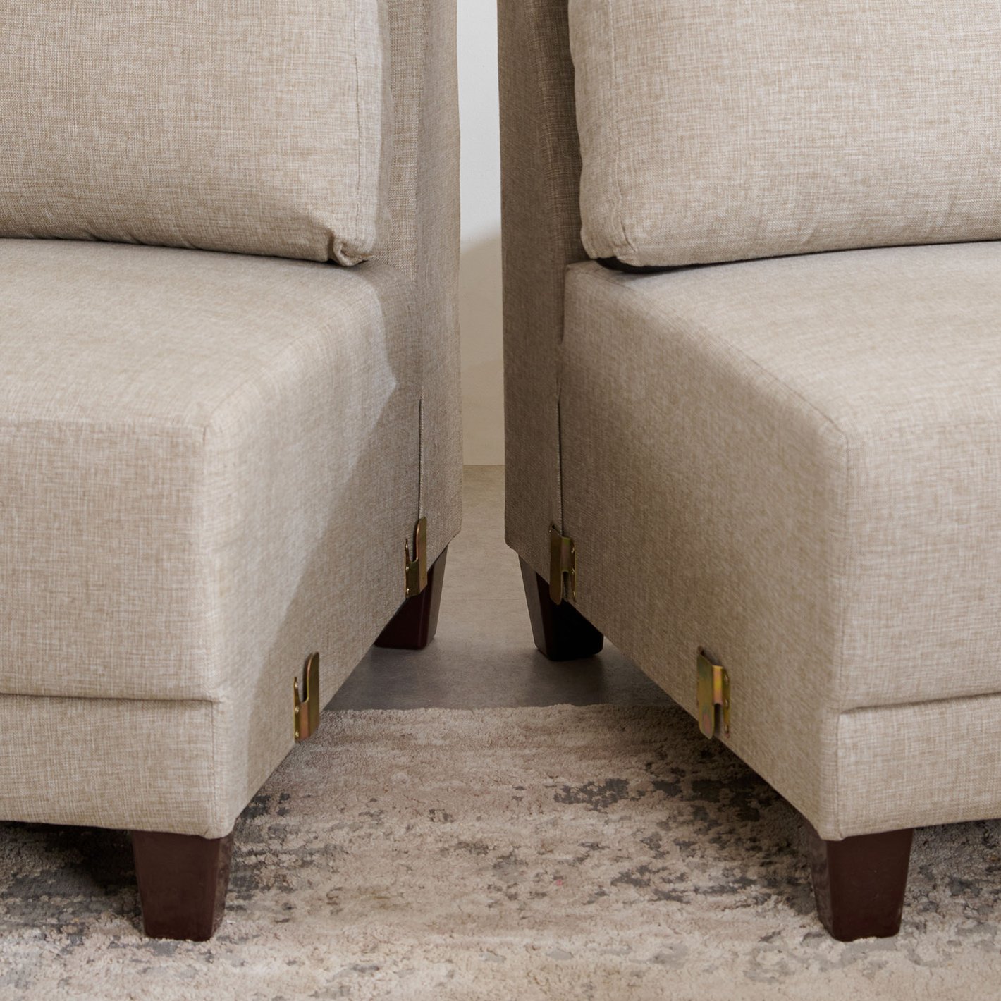 7 Seater L Shape Sofa in Beige Colour - Image 7