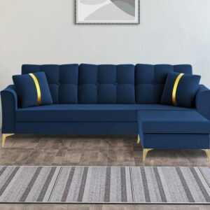 3 Seater L Shape Sofa in Blue Colour