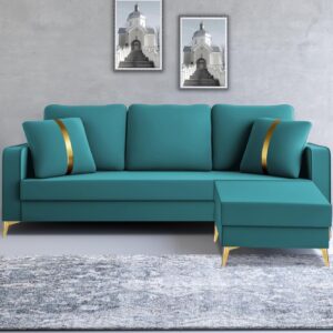 3 Seater L Shape Sofa in Blue Colour