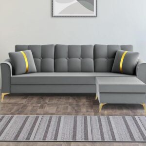 3 Seater L Shape Sofa in Grey Colour