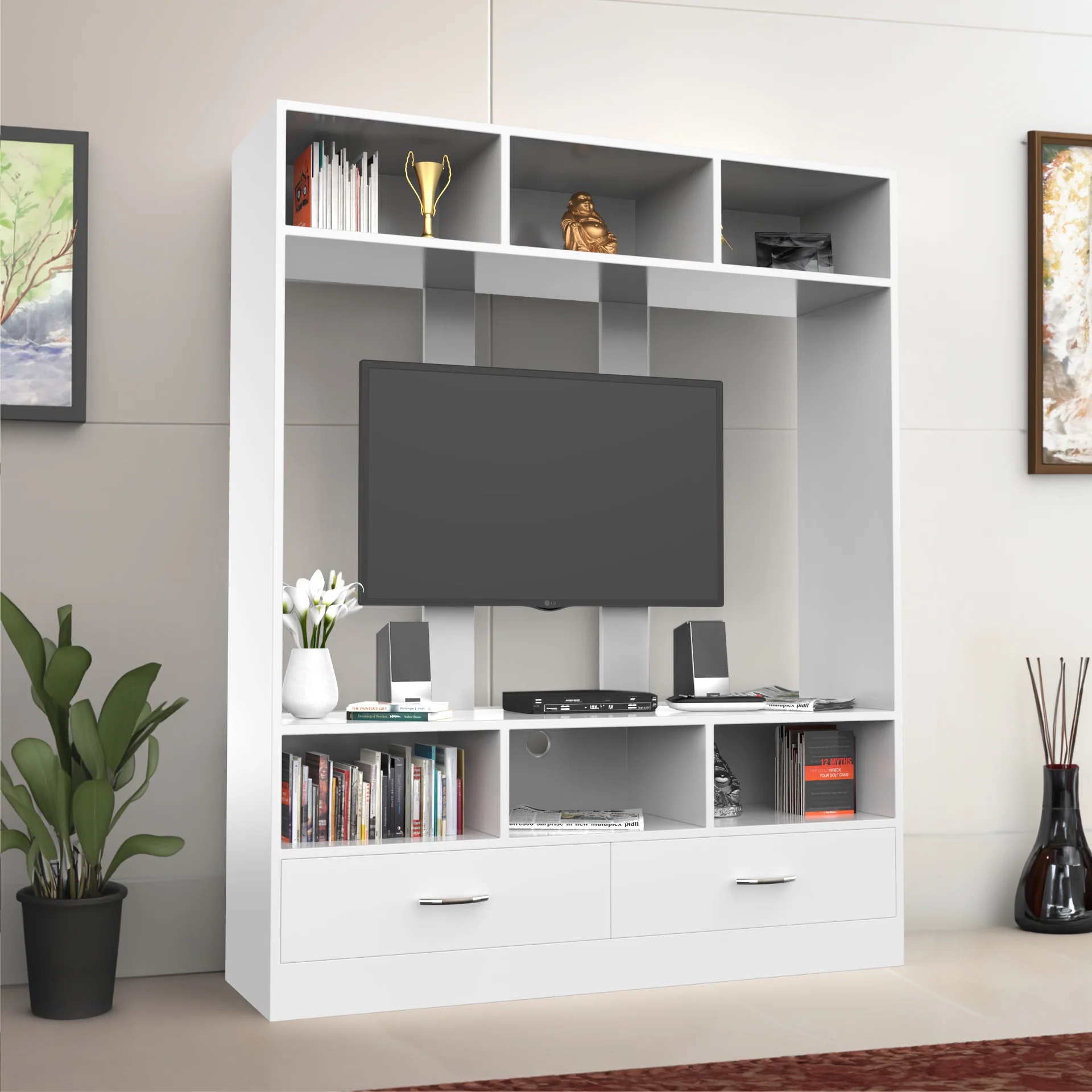 Wood T.V. Unit in White Colour