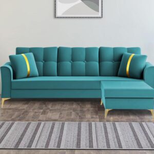 3 Seater L Shape Sofa in Blue Colour