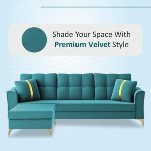 3 Seater L Shape Sofa in Blue Colour