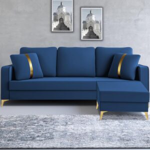 3 Seater L Shape Sofa in Purple Colour