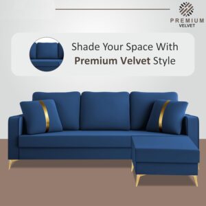 3 Seater L Shape Sofa in Purple Colour