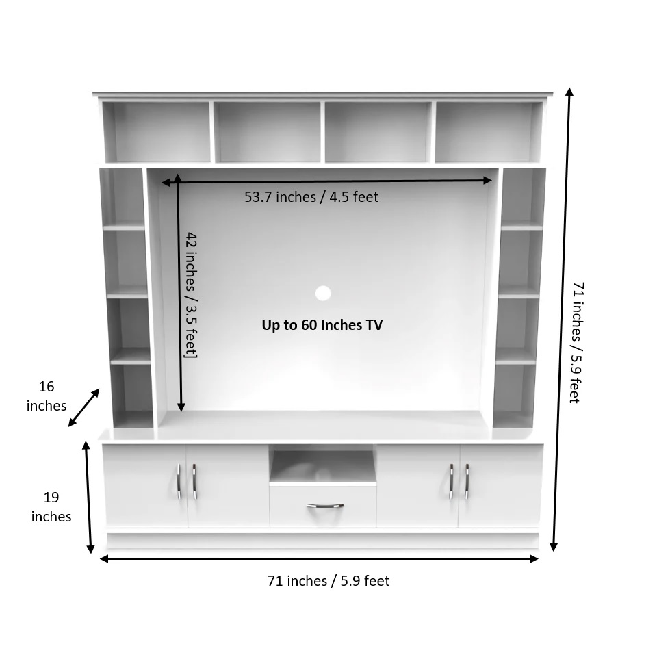 Wood T.V. Unit in White Colour - Image 7