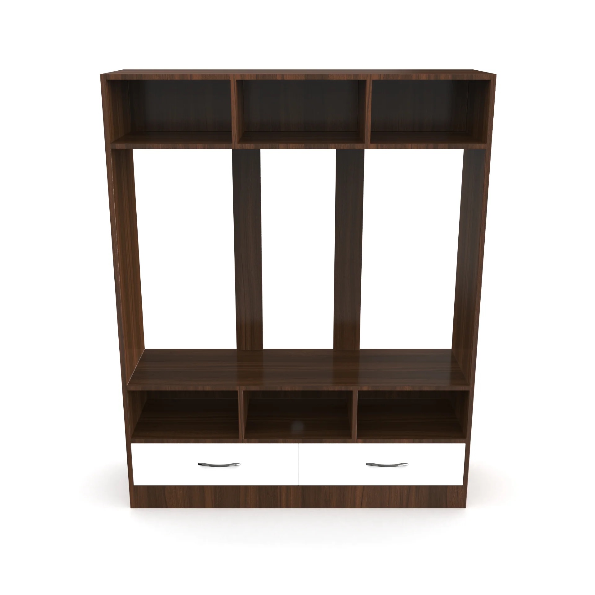 Wood T.V. Unit in Brown and White Colour - Image 3